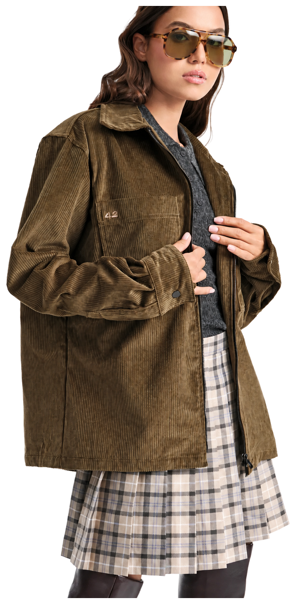 Unisex Corduroy Zip Shirt